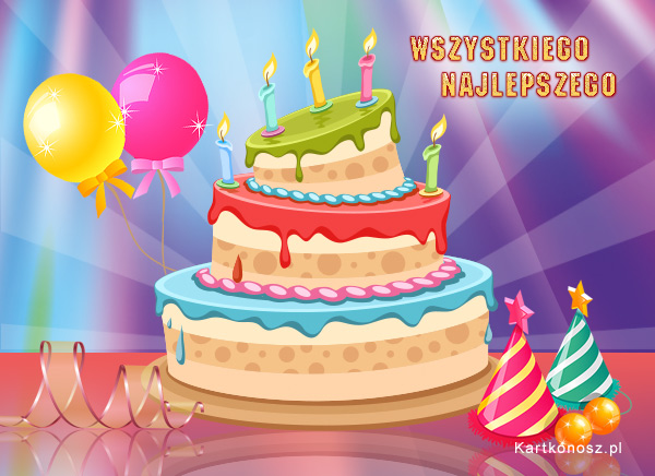 Kolorowy tort urodzinowy