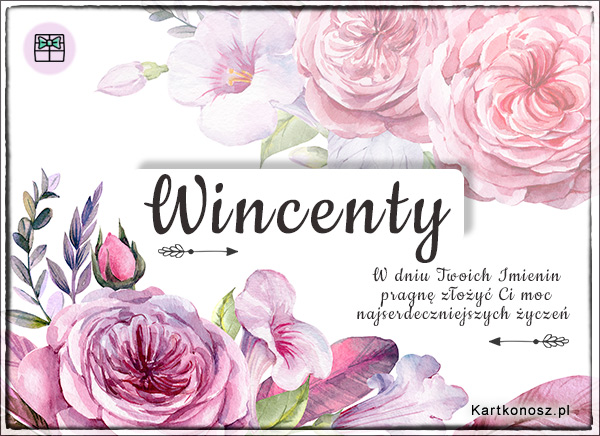Wincenty - Kartka Imieninowa
